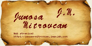 Junoša Mitrovčan vizit kartica